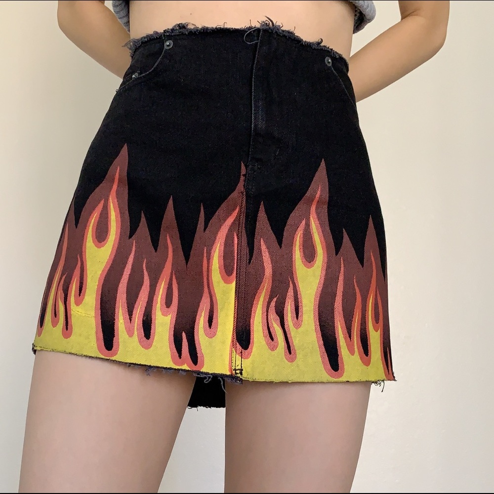 Carmar Flame Denim Skirt